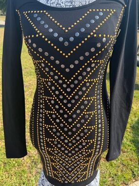 bebe | Dresses | Bebe Neon Green Embellished Long Sleeve Dress | Poshmark